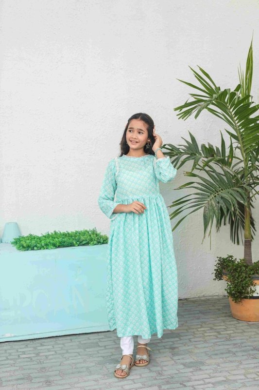 ❄️ Aqua Grace Long Frock
