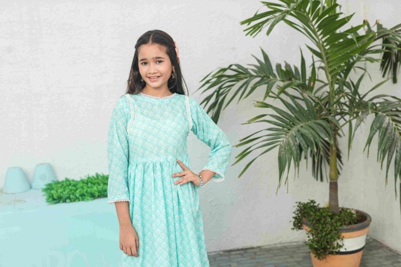 ❄️ Aqua Grace Long Frock