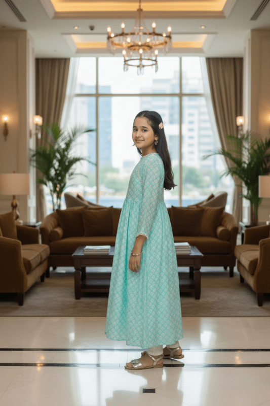 ❄️ Aqua Grace Long Frock