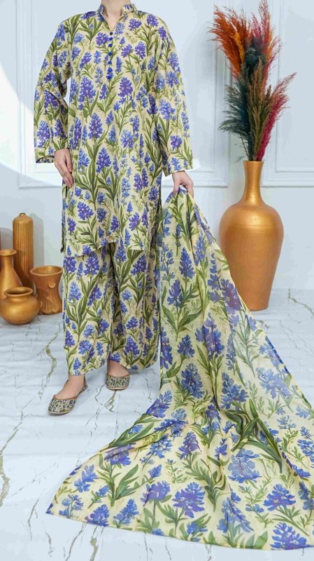 Blooming Lavender Unstitched X Khussa (Combo Set)