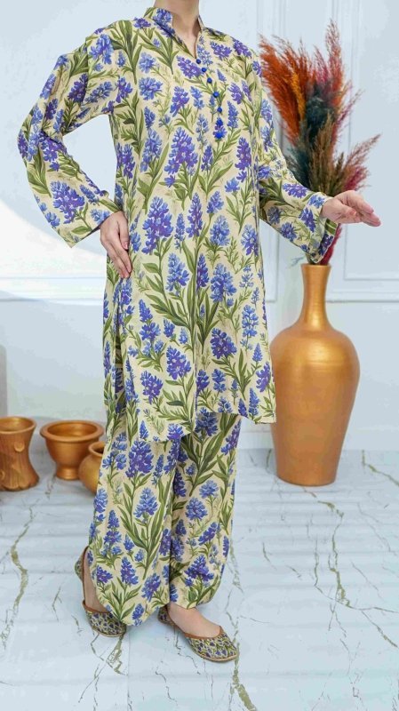 Blooming Lavender Unstitched X Khussa (Combo Set)