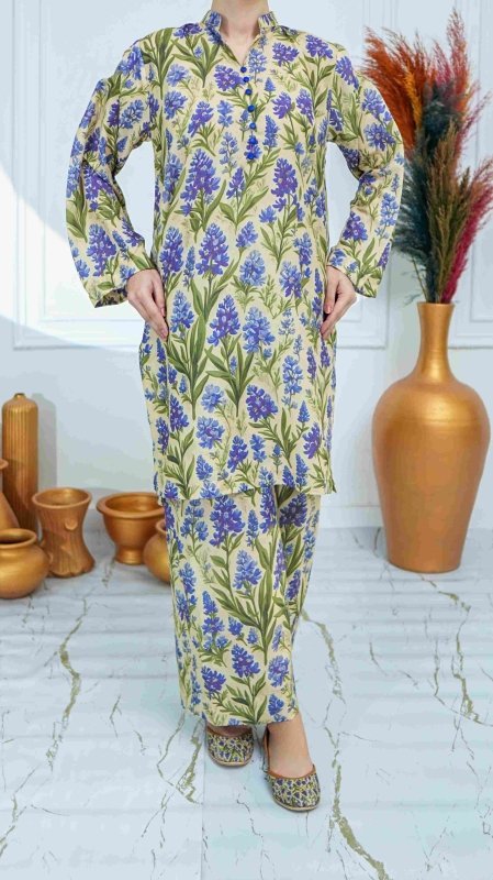 Blooming Lavender Unstitched X Khussa (Combo Set)