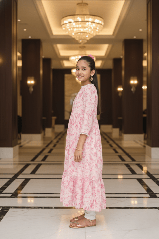 🌸 Blush Garden Long Frock