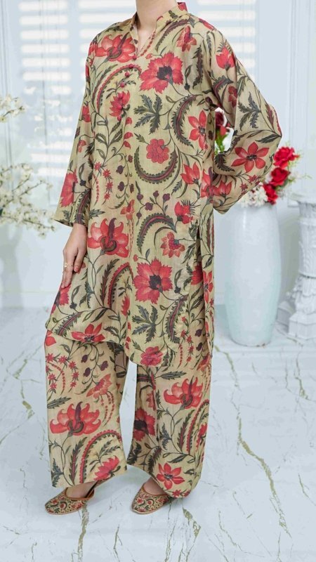 Crimson Bloom Unstitched X Khussa (Combo Set)