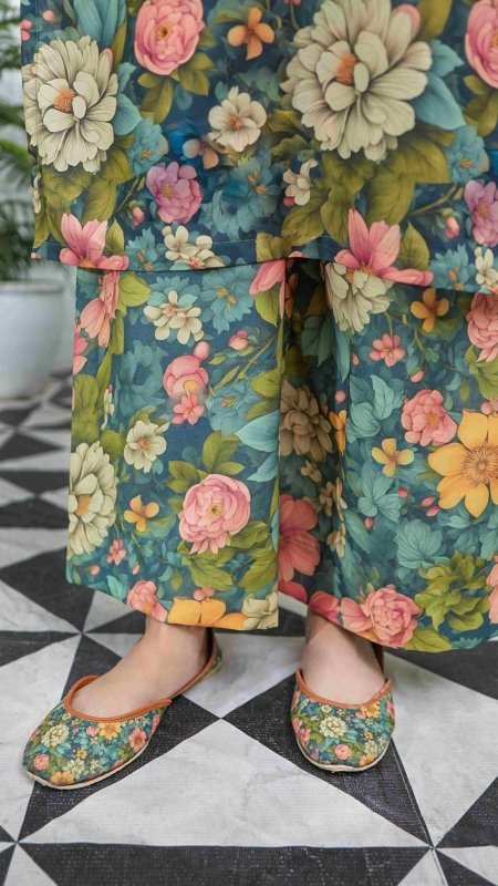 Floral Sonata Unstitched X Khussa (Combo Set)
