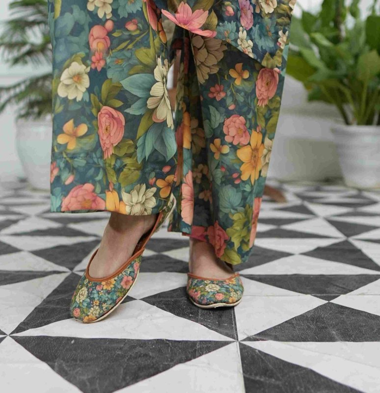 Floral Sonata Unstitched X Khussa (Combo Set)