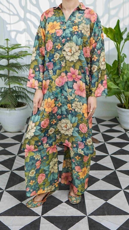Floral Sonata Unstitched X Khussa (Combo Set)