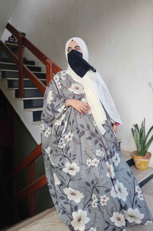 Grey Bloom Kaftan Tunics