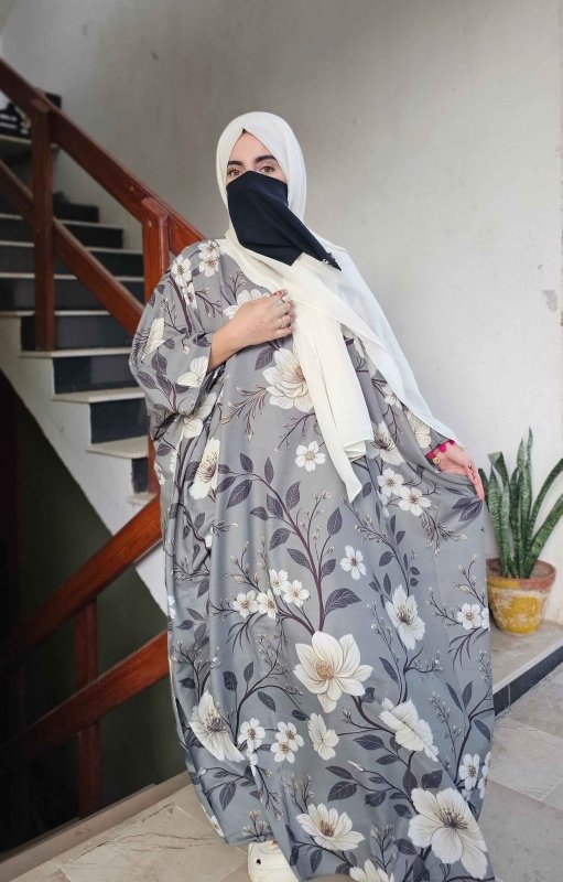 Grey Bloom Kaftan Tunics