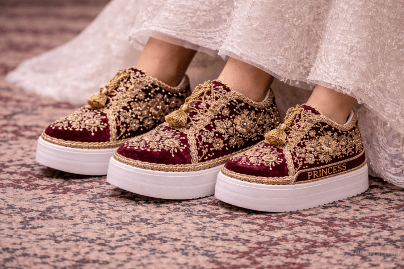 Mommy & Me Sneakers-34-Maroon ( 1.5 Inch Sole)