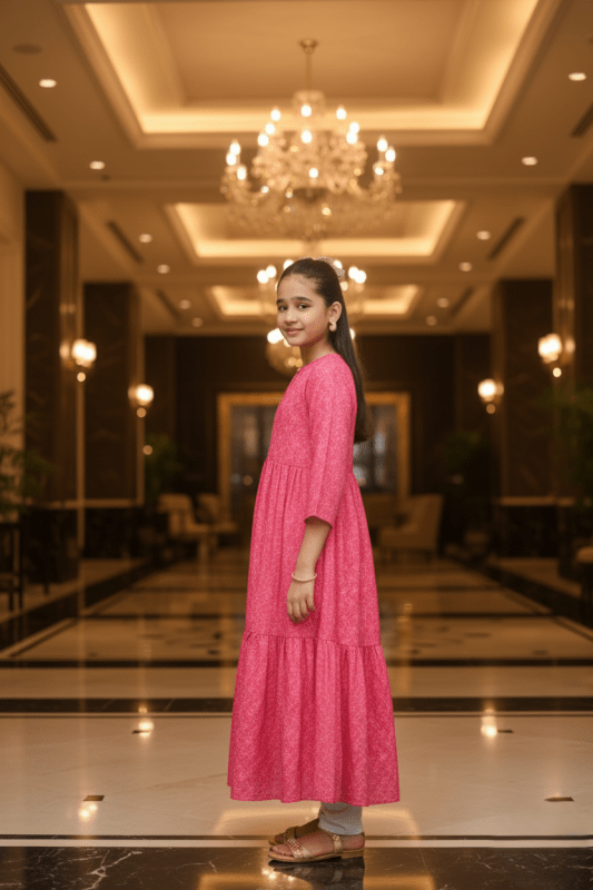 🌸 Rosé Glow Long Frock