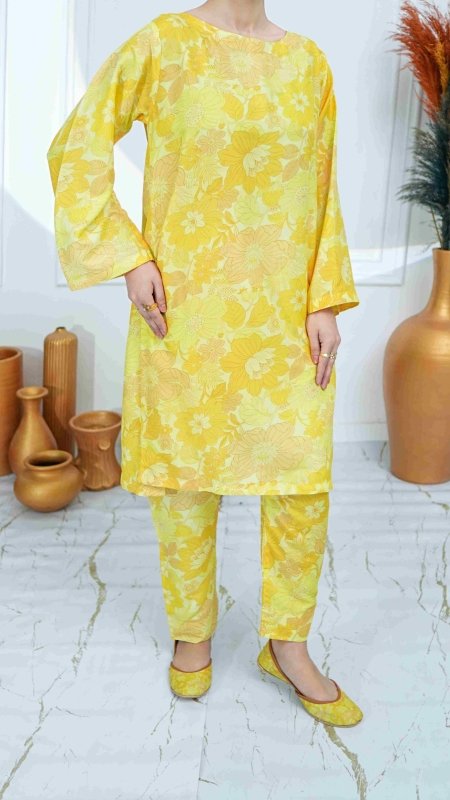 Sunshine Bloom Unstitched X Khussa (Combo Set)