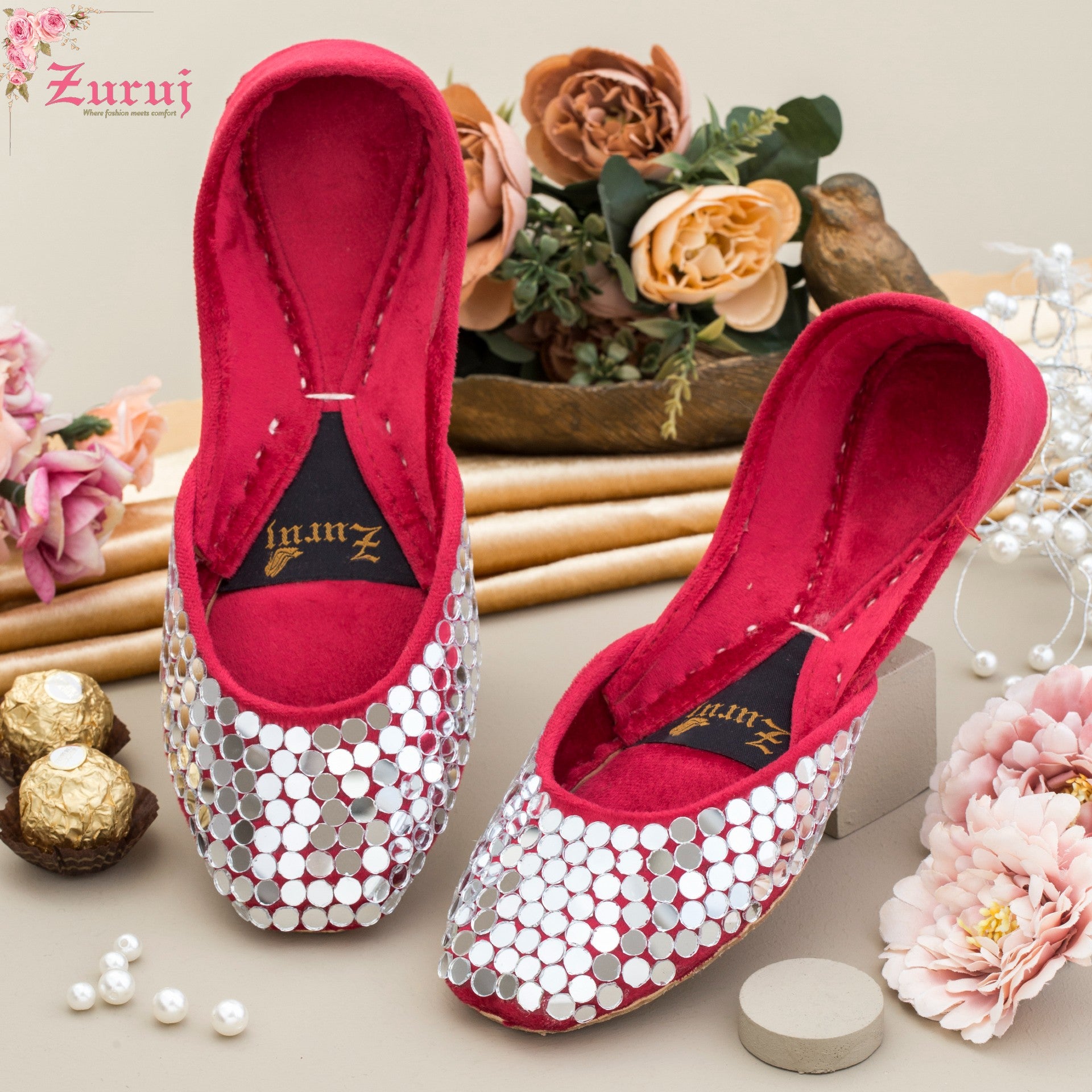 Khussa Mahal Shocking Pink Khussa Khussa, Jooti, Jutti, Pumps