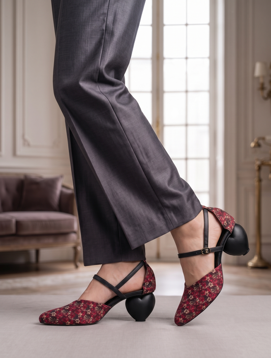 Velvet Bloom Heels