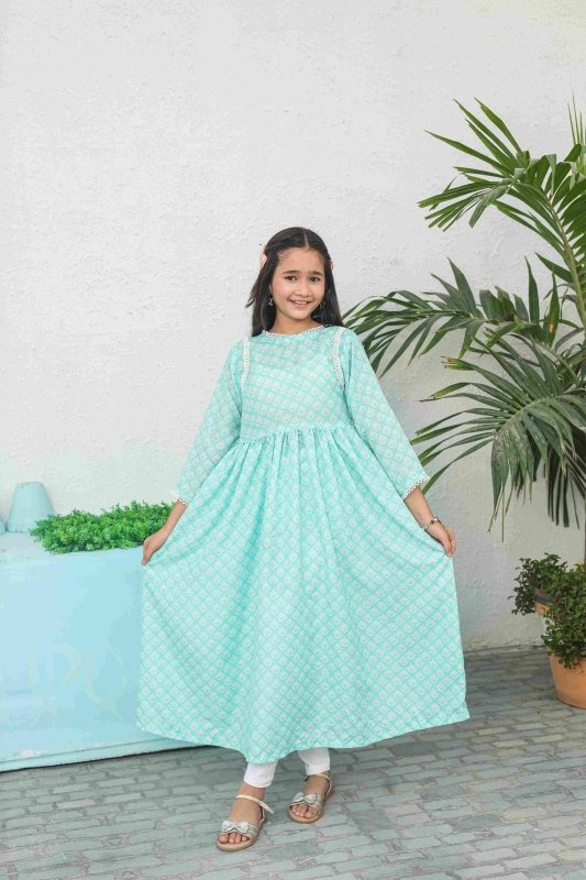 ❄️ Aqua Grace Long Frock