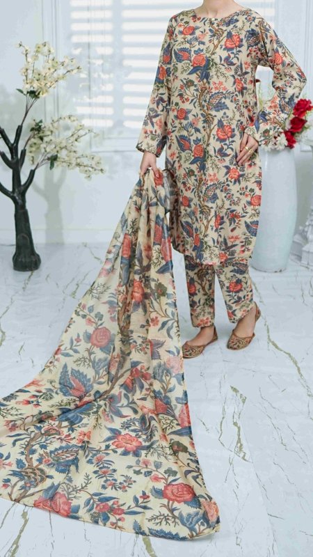 Floral Symphony  Unstitched X Khussa (Combo Set)