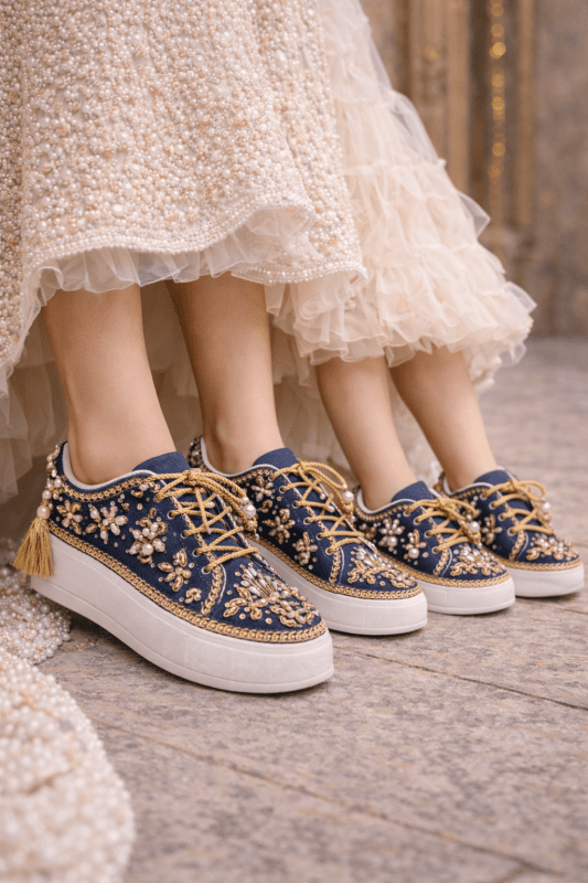 Mommy & Me Sneakers-14-Blue ( 1.5 Inch Sole)