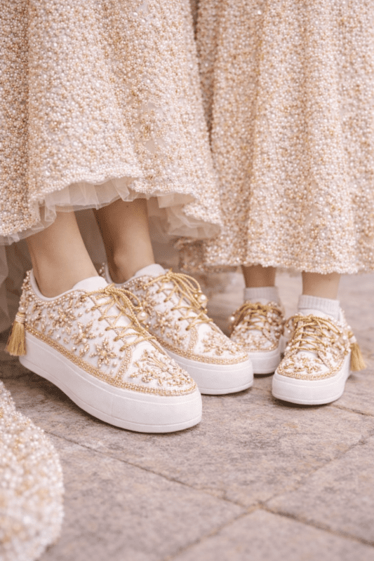 Mommy & Me Sneakers-14-White ( 1.5 Inch Sole)