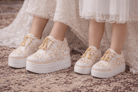 Mommy & Me Sneakers-38-White ( 1.5 Inch Sole)