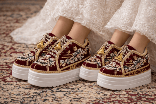 Mommy & Me Sneakers-39-maroon( 1.5 Inch Sole)