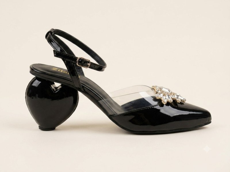 Noir Crystal Slingbacks