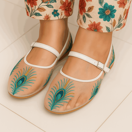 Peacock Whisper Net Pumps
