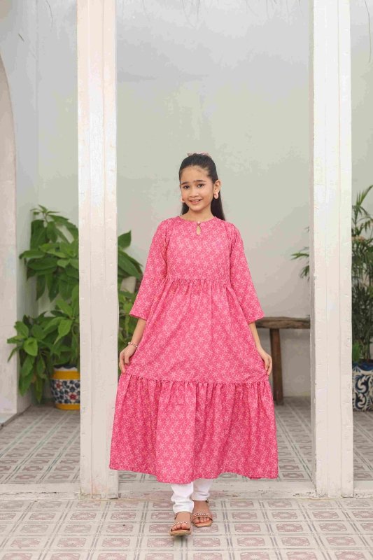 🌸 Rosé Glow Long Frock