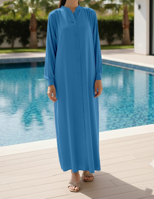 Solid 2PC Dress - Long ice blue