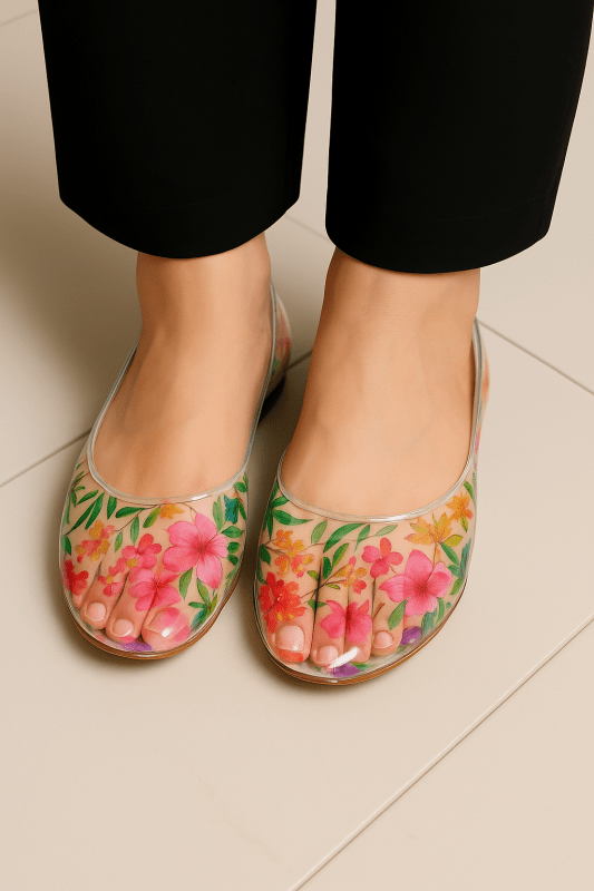 Tropical Bloom Transparent Pumps