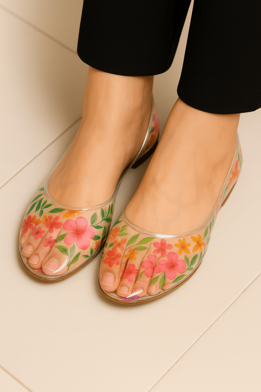 Tropical Bloom Transparent Pumps